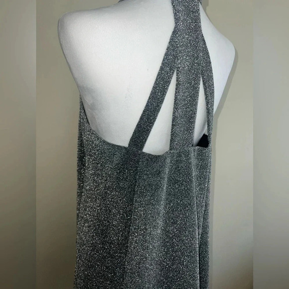 Crosby Mollie Burch Silver Sparkly Halter Dress Size‎ M Money Classic Party NYE - Picture 14 of 16